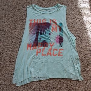 Blue Printed Muscle Tee